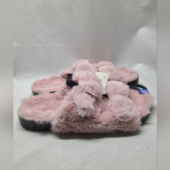George slip on pink faux fur slipper shoes- Size 11 Womens- New with tags - Picture 2 of 4